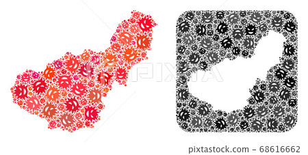 Map of Granada Province - Infection Collage with Subtracted Space Map of Granada Province - Infection Collage with Subtracted Space 68616662