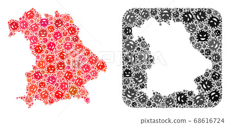 Map of Germany - Virus Mosaic with Hole 68616724