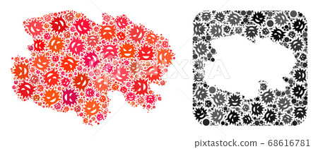 Map of Qinghai Province - Infection Collage with Subtracted Space 68616781