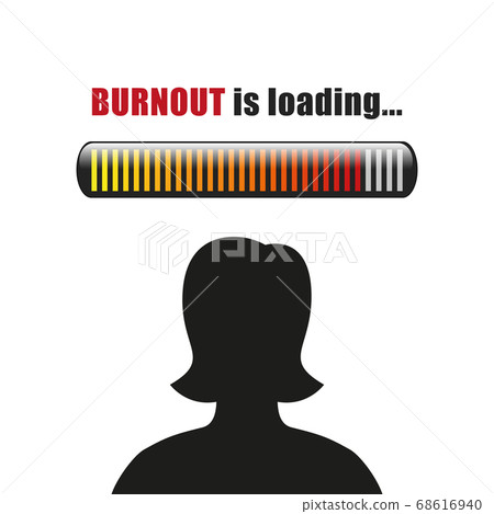 woman silhouette burnout is loading 68616940