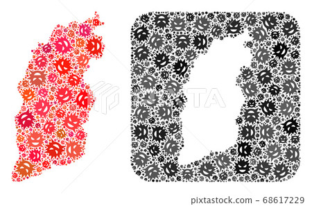 Map of Shanxi Province - Evil Virus Collage with Empty Space 68617229
