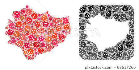 Map of Swietokrzyskie Province - Evil Virus Collage with Subtracted Space 68617260
