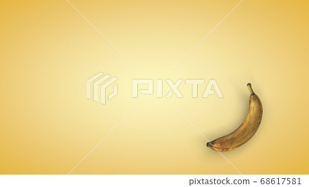 Ripe banana on a yellow background. 3D rendering Ripe banana on a yellow background. 3D rendering 68617581