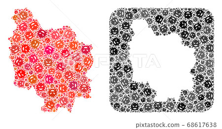 Map of Burgundy Province - Infection Collage with Subtracted Space Map of Burgundy Province - Infection Collage with Subtracted Space 68617638