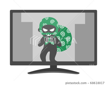 防盜的插圖反映在安全攝像機上 防盜的插圖反映在安全攝像機上 68618017