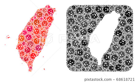 Map of Taiwan - Flu Virus Mosaic with Hole Map of Taiwan - Flu Virus Mosaic with Hole 68618721