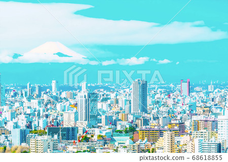 富士山的東京城市景觀 68618855