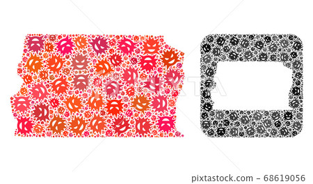 Map of Brazil - Distrito Federal - Flu Virus Collage with Hole 68619056