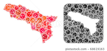 Map of Abkhazia - Evil Virus Mosaic with Subtracted Space Map of Abkhazia - Evil Virus Mosaic with Subtracted Space 68619163