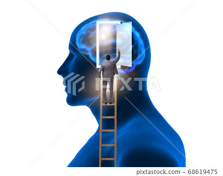 Businessman opening door to artificial intelligence Businessman opening door to artificial intelligence 68619475