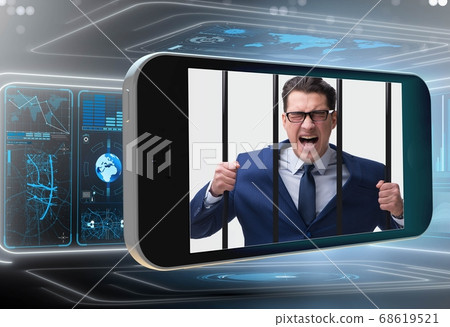 Mobile phone and social media addiction concept Mobile phone and social media addiction concept 68619521