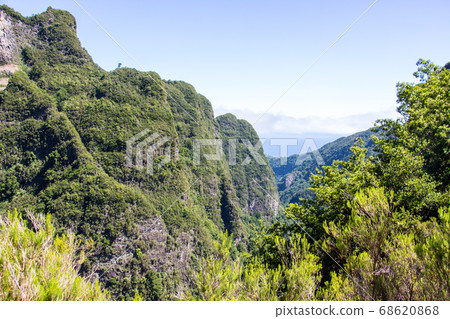 Madeira mountain landscape spectacular view horizon blue sky outdoor traveling concept 68620868