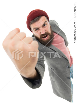 Casual and informal. Bearded man in casual style 68620928