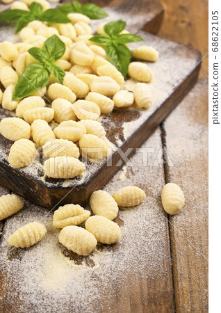 Gnocchi with potatoes. Traditional italian food from Rome, Sardinia, south of italy. Homemade 68622105