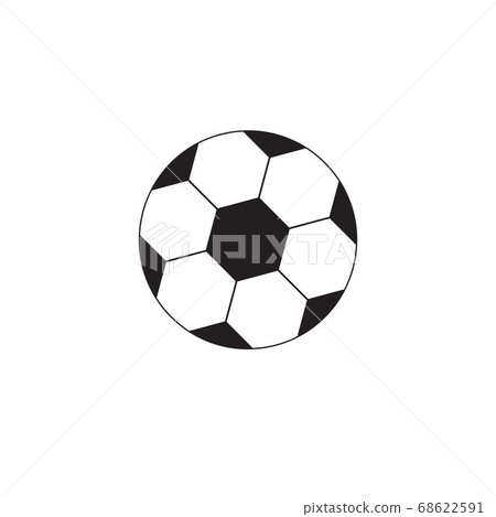 Vector flat outline football ball 68622591