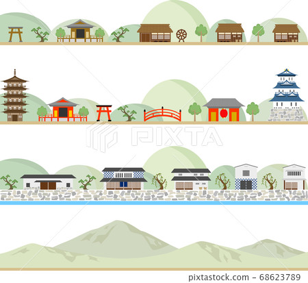 Japanese style townscape set Japanese style townscape set 68623789