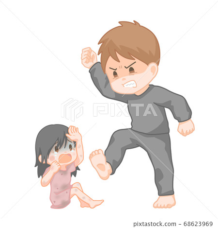 Child illustration of abuse Child illustration of abuse 68623969