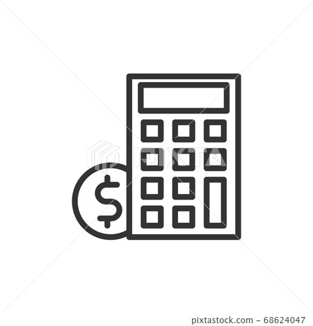 business payday icon with calculator line style business payday icon with calculator line style 68624047