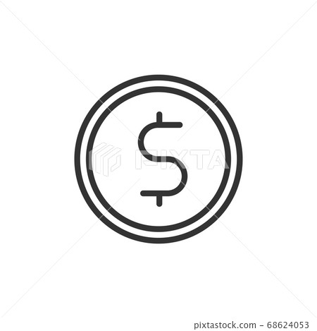money coin icon with line style vector - Stock Illustration [68624053 ...