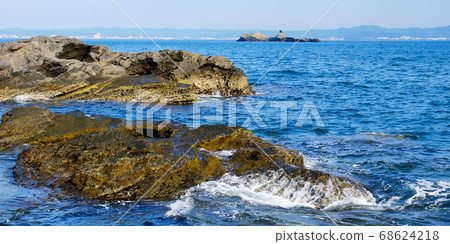 Rocks at the Daibusamisaki Shoreline Park in Chiba prefecture, Japan 68624218