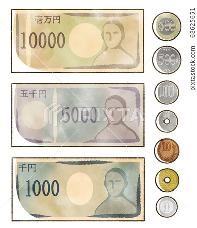 Notes and coins-Japanese yen 68625651