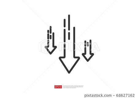 arrow decrease icon symbol. economy stretching arrow decrease icon symbol. economy stretching 68627162