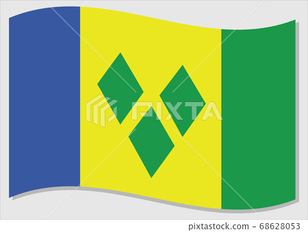 Waving flag of Saint Vincent and the Grenadines Waving flag of Saint Vincent and the Grenadines 68628053