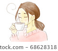 Woman resting with a drink 68628318