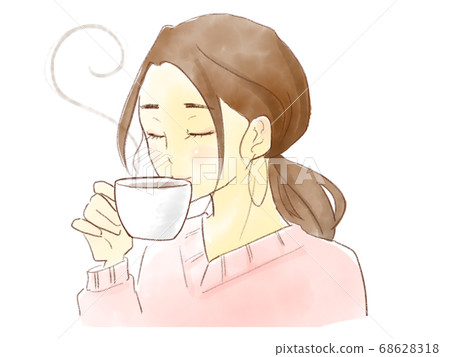Woman resting with a drink Woman resting with a drink 68628318