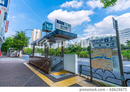 以市谷站為視角的日本東京城市景觀 68629875