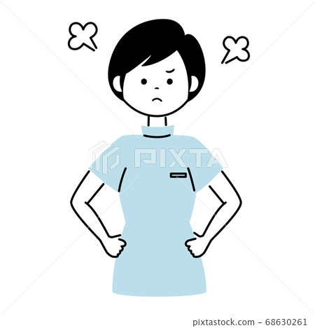 Angry female nurse 68630261