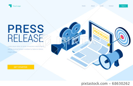Vector landing page of press release 68630262