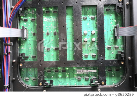 Photo taken electrical electronic circuit board 68630289