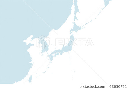 A blue dot map of the Japanese archipelago, including neighboring countries. small size. A blue dot map of the Japanese archipelago, including neighboring countries. small size. 68630731