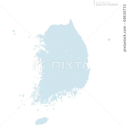 South Korea blue dot map. Large size. 68630733