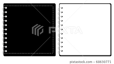 Sketchbook ring notebook cover and page set illustration vector *square size 68630771
