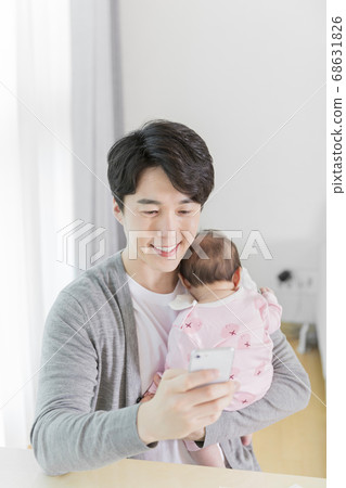 Modern young family concept, young mother and father with newborn 486 Modern young family concept, young mother and father with newborn 486 68631826