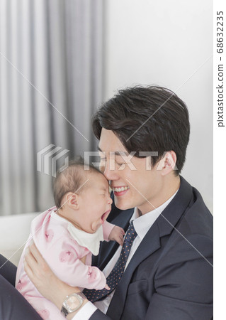 Modern young family concept, young mother and father with newborn 479 Modern young family concept, young mother and father with newborn 479 68632235