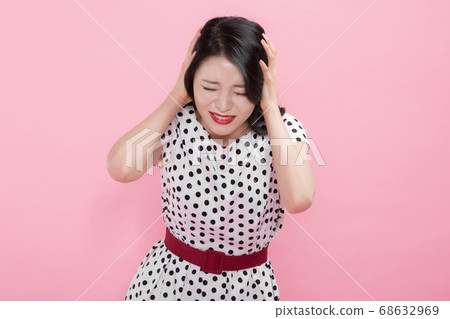 Life style concept, happy shopping time. Young asian woman with shopping bags and cart. 070 68632969