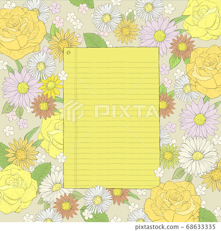 Flower frame design. floral background illustration 011 68633335