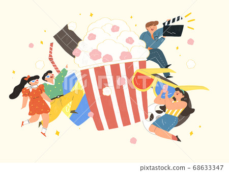 Sale, coupon, banner event design with cartoon characters illustration 001 68633347