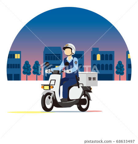 Patrol on a scooter in the city Patrol on a scooter in the city 68633497