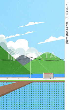 Beautiful summer landscape illustration 008 Beautiful summer landscape illustration 008 68633604