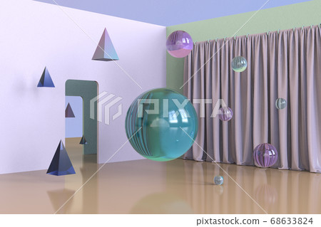 3D Geometric Visual colorful design 009 68633824