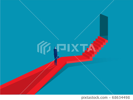 businessman walk up the stairs to the door of success.concept vector 68634498
