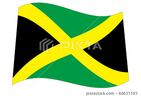 New World Flag 2:3Ver Waveform Jamaica New World Flag 2:3Ver Waveform Jamaica 68635585