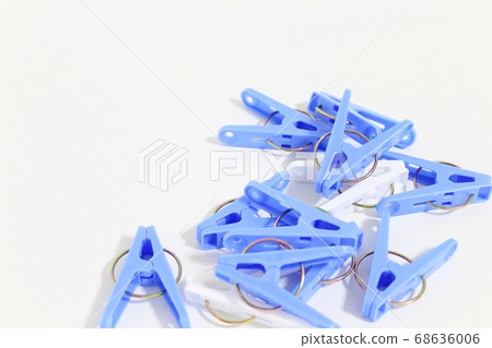 A lot of clothespins [Image of laundry/housework] [White background/Copy space] 68636006