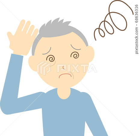 Elderly man who is dizzy 68636316