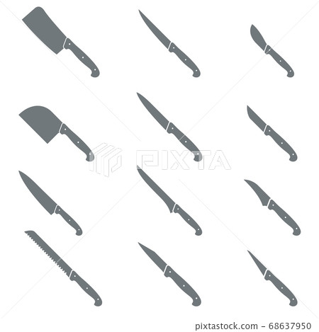 Knives and hatchets icon set. Kitchenware for Knives and hatchets icon set. Kitchenware for 68637950