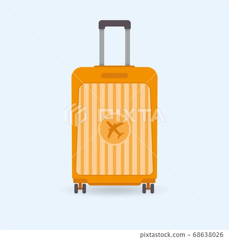 Baggage suitcase with airplane icon on the front. Baggage suitcase with airplane icon on the front. 68638026